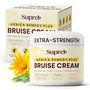 SupreH Arnica Bruise Cream Extra Strength for Thin Skin & Seniors, Vitamin K C & E Arnica Montana Cream for Bruises, Swelling & Discoloration, Fragile Skin Care, Face & Body, 4.02 oz