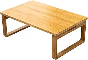 Portable Rectangle Foldable Coffee Table Japanese Tea Table, Bamboo Low Table for Sitting on The Floor, Dining Table, Tatami Table for Living Room Bedroom Meditation (Size:31.5*19.7*12.2in)