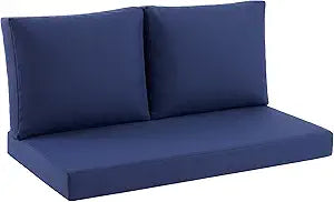 Outdoor Loveseat Cushion Set, 46" x 26" Loveseat Cushions for Outdoor Furniture, Waterproof & Fade-Resistant Patio Furniture Cushions, Deep Seat Cushion for Bench, Swing and Couch, Navy Blue