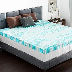 4 Inch Mattress Toppers Memory Foam Cooling Gel Infused for Enhanced Comfort, CertiPUR-US Certified Breathable Bed Topper Pad with Support for Sleeper Sofa Couch RV Camper, Full