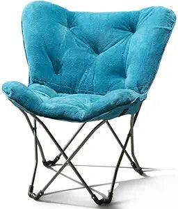 Faux Leather Butterfly Chair (Blue), ZRF-3