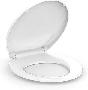 Toilet Seat, Round Toilet Seat with Quick-Release And Quick-Attach, Plastic Toilet Seat with Soft Close, Never Loosen, Easy Install and clean - White