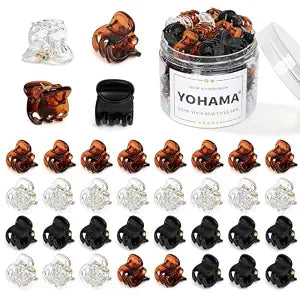 YOHAMA 36Pcs Small Hair Claw Clips Strong Mini Bangs Jaw for Women&Girls