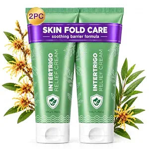 2 Pack Healora Intertrigo Cream - Skin Fold Care Cream for Moisture & Friction Protection - With Zinc Oxide & Witch Hazel Extract - Fast-Drying Non-Greasy Formula for Daily Use