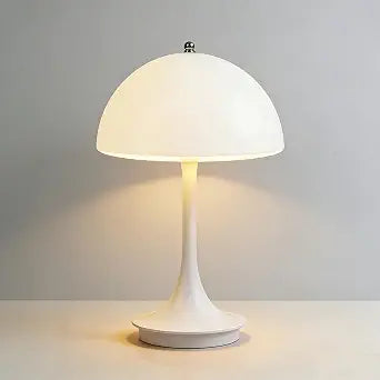 Mushroom Table Lamp - Includes USB Charging Cable Tri-Color Lighting, Touch-Control Switch Portable Lighting, Ideal for Bedrooms Mini Adjustable Touch-Control LED Table Lamp (White)