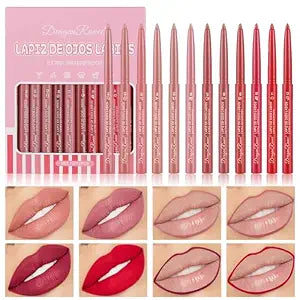 12 Colors Lip Liner, Matte Lip Liner Pencil for Shaping & Sculpting Lips