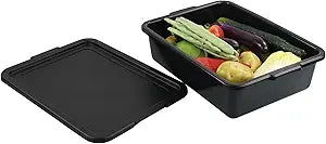 Xyskin Storage Utility Bus Tote with Lid, Restaurant Commercial Bus Box, 3 Packs