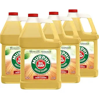 MURPHY OIL SOAP Wood Cleaner & Hardwood Floor Cleaner (128 Fluid Ounces | Case of 4), Concentrated Formula, Original, Multi-Use Natural Wood Cleaner and Furniture Polish