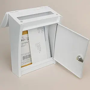 Barska Small Locking Wall Mount Drop Box  Secure Steel Mail & Key Drop Slot with 2 Keys, Mounting Hardware & Pre-Drilled Holes  for Mail, Ballots, Documents & More