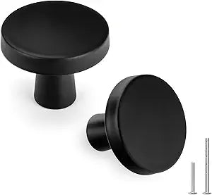 goldenwarm 30 Pack Matte Black Cabinet Knobs for Kitchen Hardware Handles Round Dresser Drawer Knob for Closet Bifold Modern Cabinets Pulls,1.27 Inch