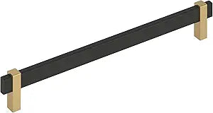 Amerock Mulino 10-1/16 inch (256mm) Center-to-Center Matte Black/Champagne Bronze Cabinet Pull, BP36726MBCZ
