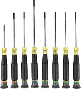 Klein Tools 85617 Mini Precision Screwdriver Set, Slotted, Phillips, TORX, Cushion-Grip Handles, Ideal for Terminal Blocks, Electronics