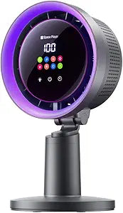 Space Player Desk Fan Air Circulator with Strong Airflow, Portable Table Fan with 45┬░ Tilt & 180┬░ Manual Rotation, LED Display, 4 Speeds, 8H Timer, Quiet Turbo Cooling Fan for Bedroom Home Office