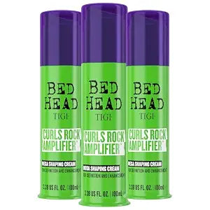 TIGI Bed Head Curls Rock Amplifier Shaping Cream 3-Pack – Flexible Hold, Frizz Control + Anti-Humidity, Scented, 3.38 Oz Ea