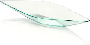 Restaurantware 1 Ounce Dipping Sauce Bowls 100 Disposable Dipping Sauce Dishes - Canoe Shaped Unique Design Seagreen Plastic Small Dishes For Dips Appetizers Desserts Or Samples