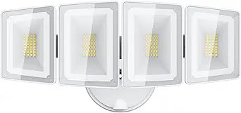 USTELLAR 100W 10000lm Floods Light Outdoor, Switch Controlled LED Security Lights with 4 Adjustable Heads, 5000K Daylight, IP65 Waterproof, Bright Exterior LED Flood Light Hardwired Yard-White