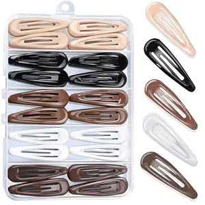 Teenitor 50Pcs Snap Hair Clips,2 Inch Hair Barrettes Hair Clips For Women, Metal Mixed Color, Hair Barrettes For Women Hair Snap Clips 5 Colors