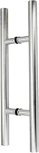 Stainless Steel 304 Ladder Style Back to Back Glass Door/Barn Door Push Pull Handle (60 in, Satin Finish)