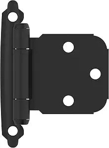 Amerock 1 Pair Variable Overlay Matte Black Face Mount Cabinet Hinge