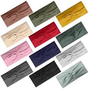 12 Pcs Wide Headbands For Women, Soft Twist Knotted Head bands Set