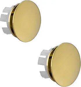 2 Pack Sink Basin Overflow Trim Ring Solid Brass Bathroom Sink Trim Overflow Cover Insert in Hole Round Caps, Double Layer Copper(Golden)