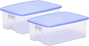 Tupperware Plastic Fruits And Vegetables Storer - 1.6 Litre, 2 Pieces, Blue