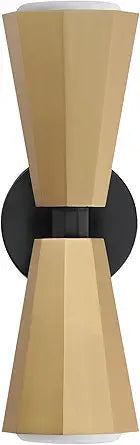 Maxim Lighting Rizzo 2-Light Flush Mount | Black/Antique Brass Finish | White Glass Shade | Modern Hallway Flush Mount Ceiling Light | 10810SWBKAB
