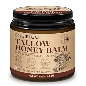 asusxcli Beef Tallow for Skin,Beef Tallow for Face,Beef Tallow and Honey Balm,Grass Fed Whipped Tallow Honey Balm,Natural Moisturizer Hydrates,Deeply Nourishes the Skin, Enhances Natural Radiance