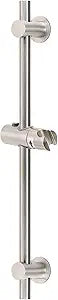 NearMoon Shower Slide Bar with Height/Angle Adjustable Handheld Shower Holder, Bathroom SUS 304 Stainless Steel Shower Head Holder for Bath (Adhesive, Brushed Nickel)