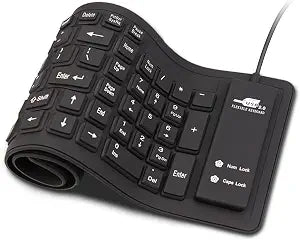 Silicone Keyboard, Foldable USB Wired Rollup Keyboard for PC, Laptop