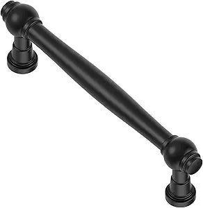 Alzassbg Cabinet Pulls, Matte Black, 3-3/4 Inch Hole Center(96mm), Solid Metal, Kitchen Drawer Handles, 10 Pack, AL0002MB