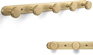 Goo-Ki 1 Pack Champagne Bronze Coat Rack Wall Mount Heavy Duty, Towel Rack Zinc Alloy Coat Hooks Wall Mounted for Bag Hat Clothes Scarf
