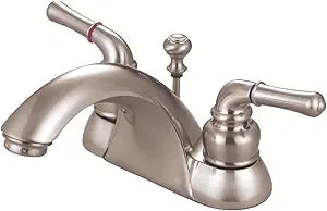 Kingston Brass KB2628B Naples 4-Inch Centerset Lavatory Faucet Brass Pop-Up, Brushed Nickel