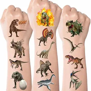 96 PCS Dinosaur Pre-Cut Temporary Tattoos for Kids