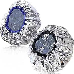 2 Pcs Aluminum Foil Conditioning Cap Reusable for Hot Oil Treatment Hair