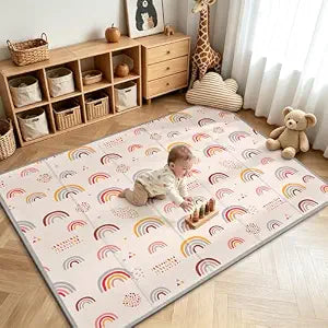 PIGLOG Baby Play Mat, 71 x 59 Inch Play Mat Perfect for Use Playpen, Foldable Play Mats for Babies and Toddlers, Waterproof & Anti-Slip Baby PlayMats for Floor,Non Toxic Foam Thick Crawling Mats