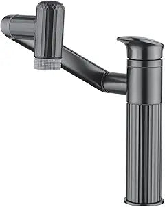 Lefton Rotatable Bathroom Faucet with 2 Water Modes, Single Hole Vanity Sink Faucet for Bathroom and Laundry Room, Grey, BF2208-2