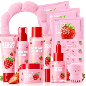 Strawberry Skin Care Set for Kids Teen Girls,14PCS Skin Care for Kids 10-12