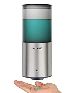 AIKE Automatic Wall Mount Liquid Soap Dispenser for Home and Commercial Bathroom 13.5oz IPX7 Waterproof,Brushed Stainless Steel