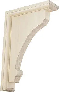 Ekena Millwork BKTW02X08X12TMRW Extra Large Thompson Wood Wood Brackets, 2 1/2"W x 8"D x 12"H , Rubberwood