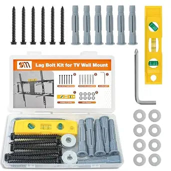 Lag Bolt Kit for TV Mounting Hardware, M8x70mm Lag Bolt and Washer