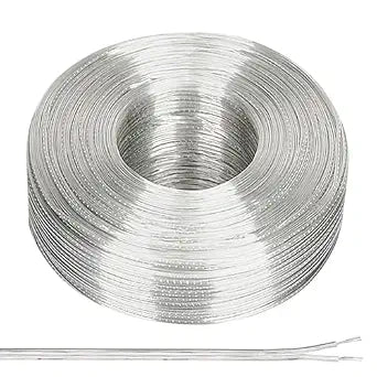 PATIKIL 32.8Ft 22/2 PVC Covered Copper Wire, 300V Soft Speaker Wire Insulated Heat Resistant Electronical Flexible Cable for LED Light Strip Audio Speaker Sound System, Clear, UL Listed