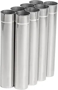Stove Pipe Flue Extension 8 PCS Camping Stove Pipe 2.36"*14.17" TAISOCA Stainless Steel Wood Stove Chimney for Tent Stove Exhaust (8 PCS)