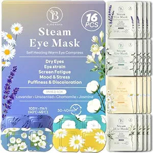 Steam Eye Mask Variety Set, Lavender Chamomile Jasmine, Unscented, 16 Pack