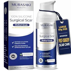 100% Silicone Scar Gel for Surgical Scars - Maximum Strength Silicone Scar Gel for C-Section, Plastic Surgery, Burns, Injury, Keloids, Hypertrophic & Old/New Scars - 2.12 oz (60g)