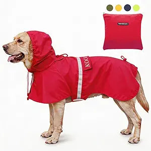 Pet Large Dog Raincoat Apparel Poncho Waterproof for Medium Large Sized for Dog Raincoat Clothes Jacket,Dog Rain Jacket (Red,4XL)