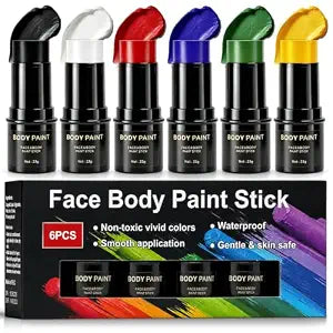 IONSGAKO 6 Colors Halloween Face & Body Paint Makeup Sticks for Cosplay