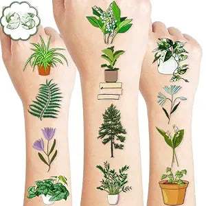 96 PCS Plants Save The Earth Day Pre-Cut Temporary Tattoos