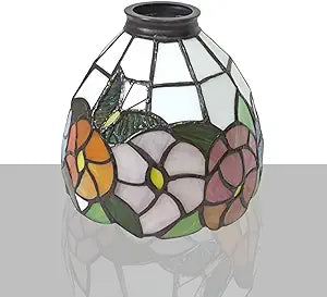 Premium Tiffany Style Butterfly Lamp Shade Replacement, 6-Inches Diameter Stained Glass Lampshades Only for Fan Light, Pendant Lamp, Wall lamp, Pack of 1 by NOSHY