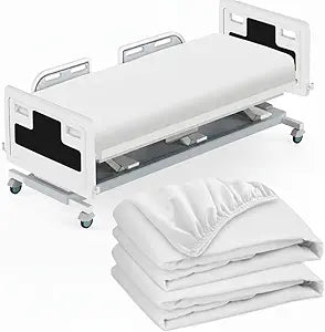Medical Fitted Sheets Set of 4  Breathable, Durable & Soft Hospital Bed Fitted Sheets, Easy-to-Clean Patient Sheets for Healthcare Use, Size: 84" x 36"